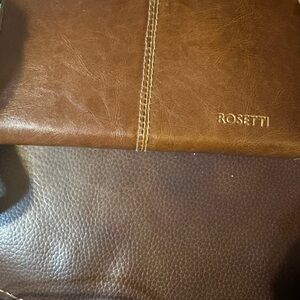 Rosetti Brown Leather Wallet with Contrast Stitching